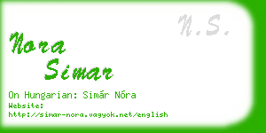 nora simar business card